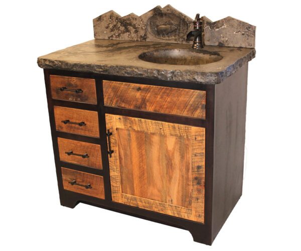 36" Barnwood Vanity with Concrete Top