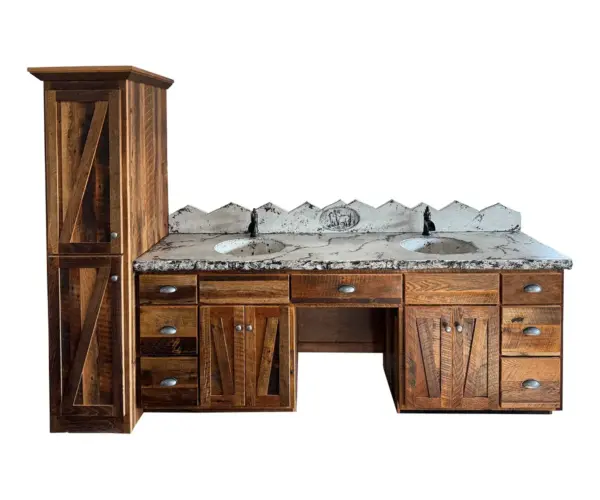 Deer Creek 90" Makeup Vanity with Linen Closet