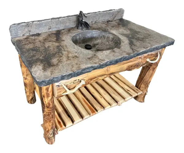 Bear Creek 48" Aspen Log Open Vanity